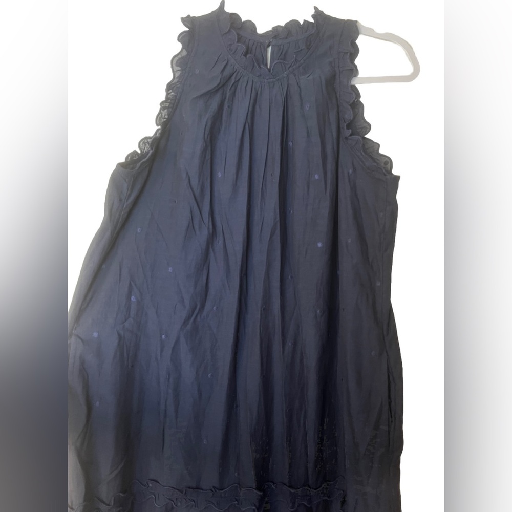 Women’s Navy Maxi Dress with Tie Waist - Picture 7 of 8